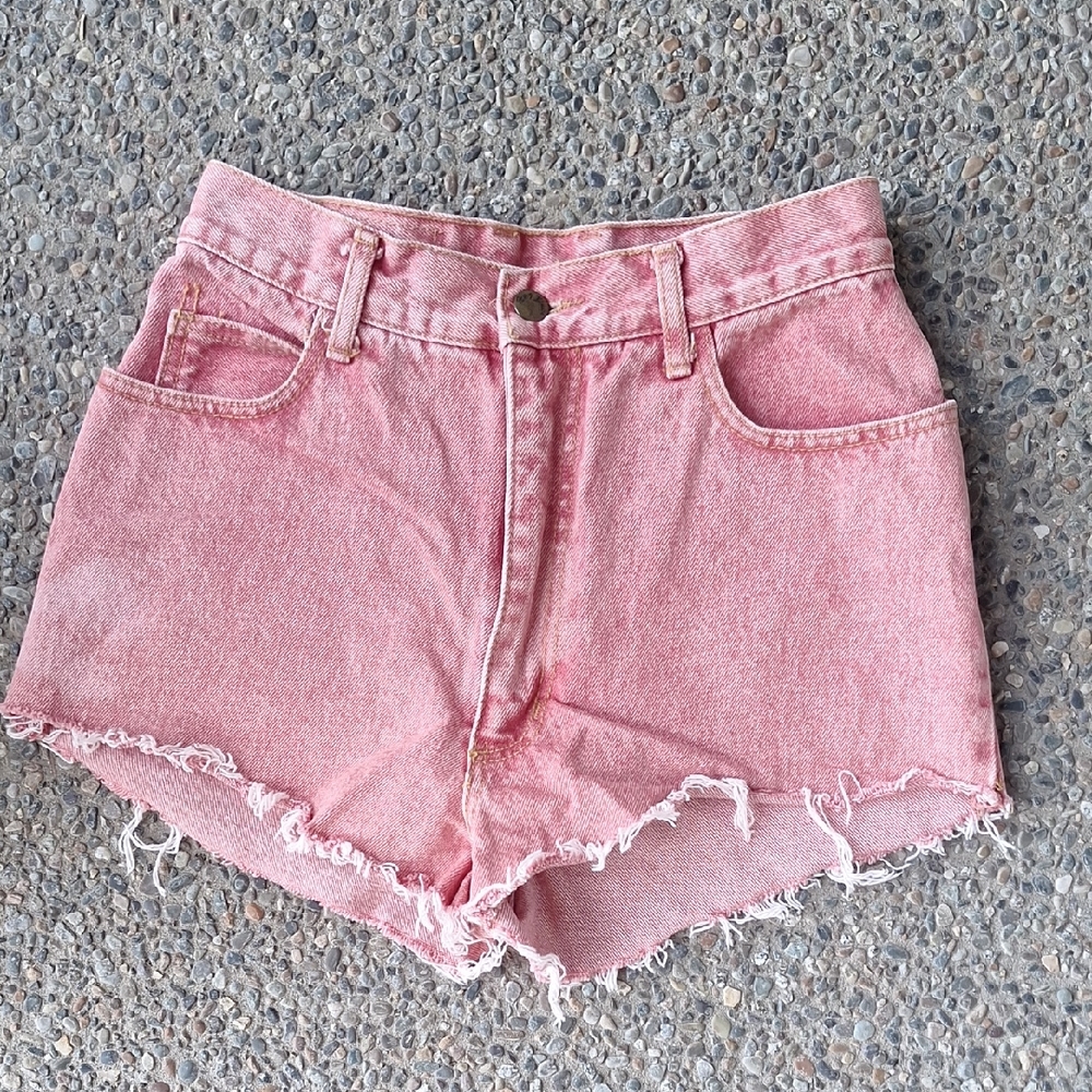 Vintage 90's Paris Blues Red Daisy Duke High Waisted Cut Off Mini Shorts